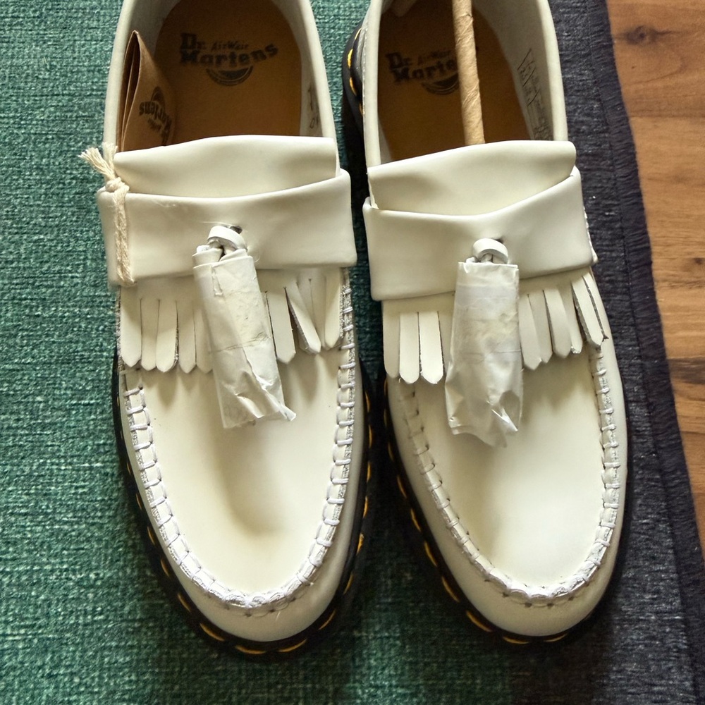 Dr. Martens White Tassel Adrian Loafers